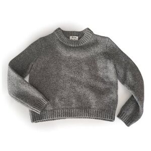 Fall Acne Heather Gray Crewneck Shrunken Sweater